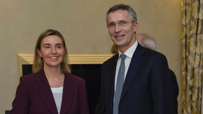 Mogherini and Stoltenberg in the margins of the Munich Security Conference