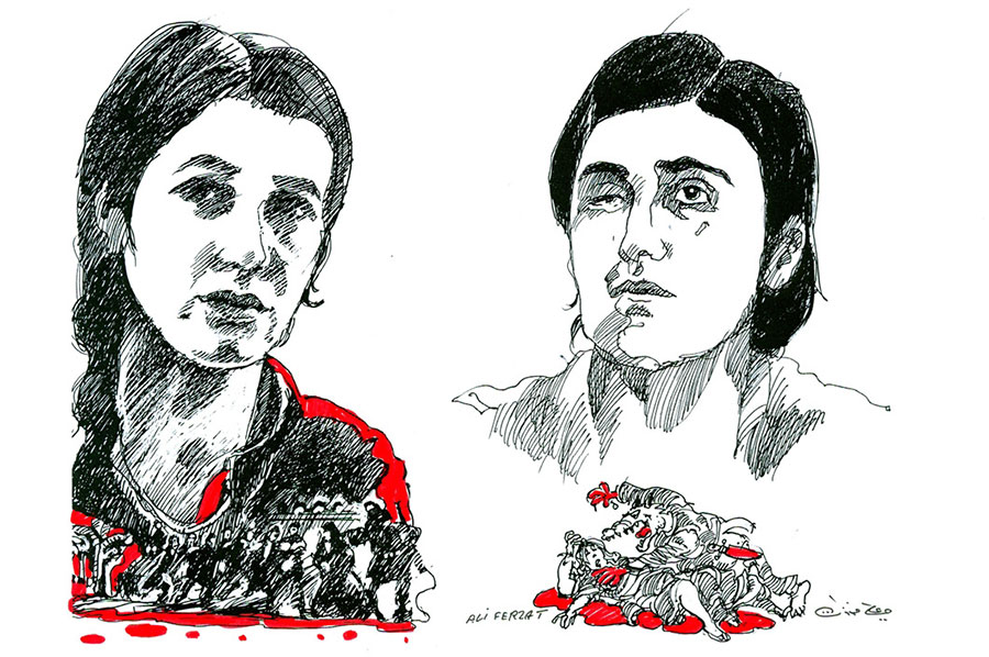 Crtež Ali Ferzata dobitnika Sakharov nagrade za 2011